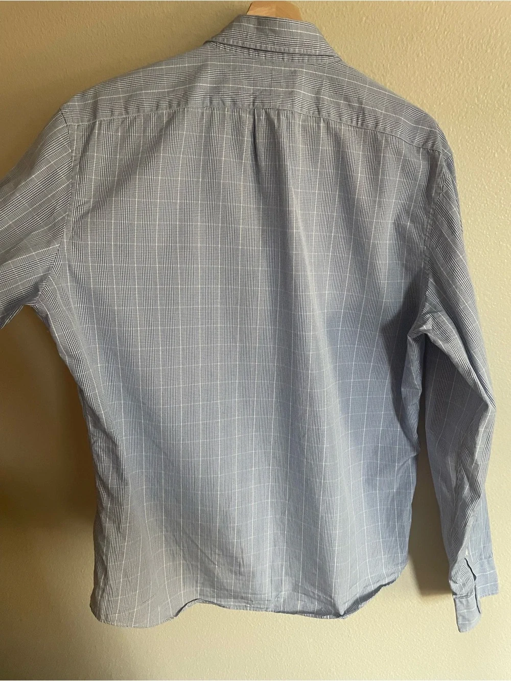 Thomas Mason J. Crew Slim Fit Light Blue and White Checked Slim Dress Shirt